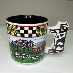 Vintage 1989  FIB Flowers Inc. Balloons Coffee Cup Mug Cow - Flowers- Barn theme